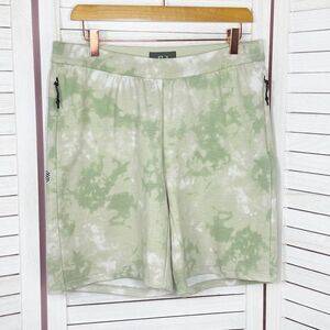 FLX Tie Dye Knit Leisure Shorts Sage Mint Green Medium